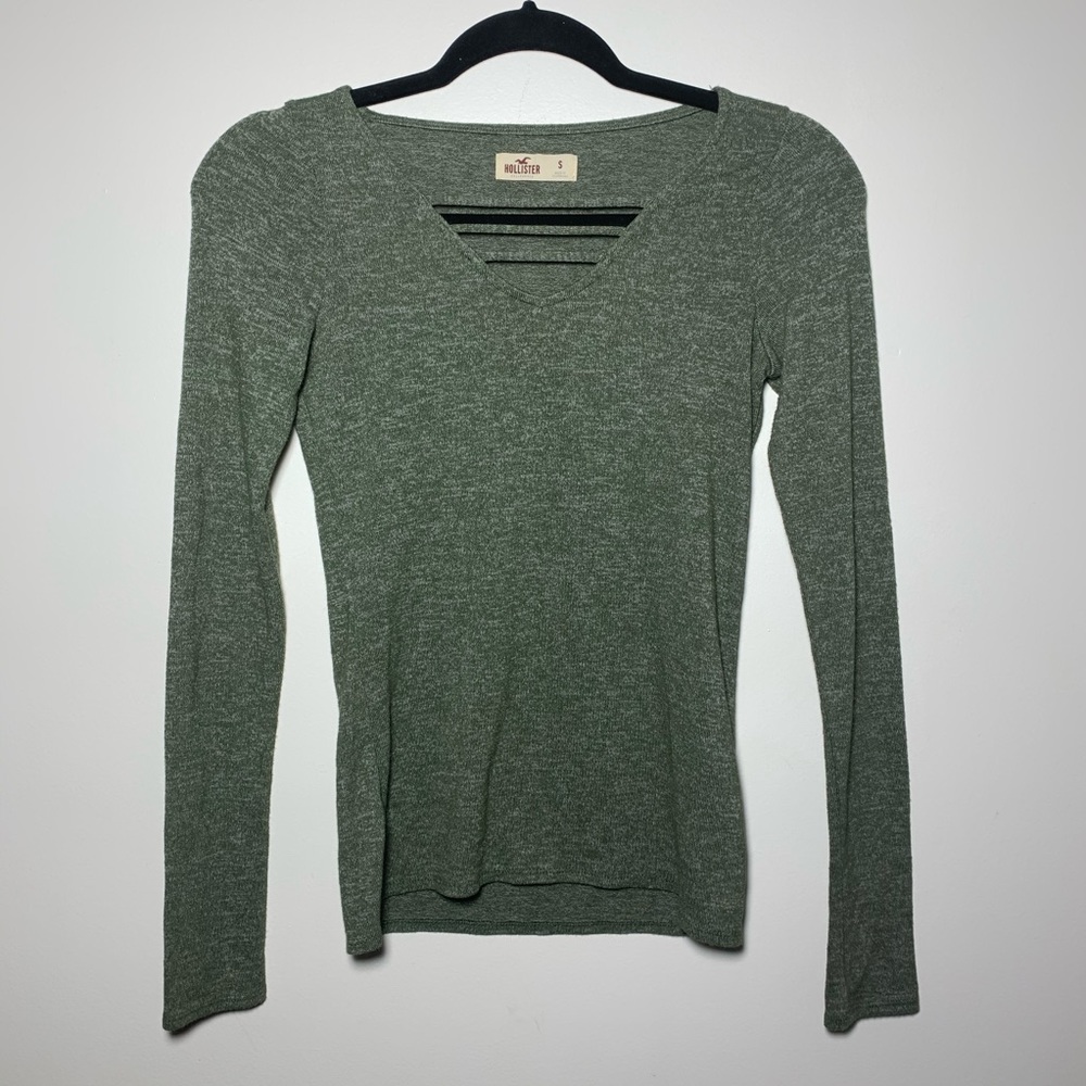 Hollister | Green V-Neck Straps Sweater
